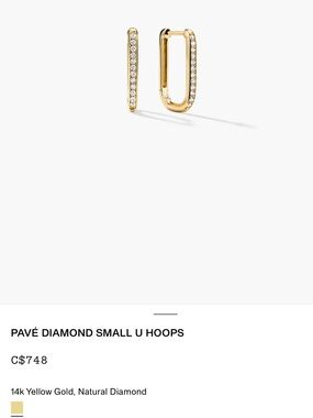 Mejuri PAVÉ DIAMOND SMALL U HOOPS